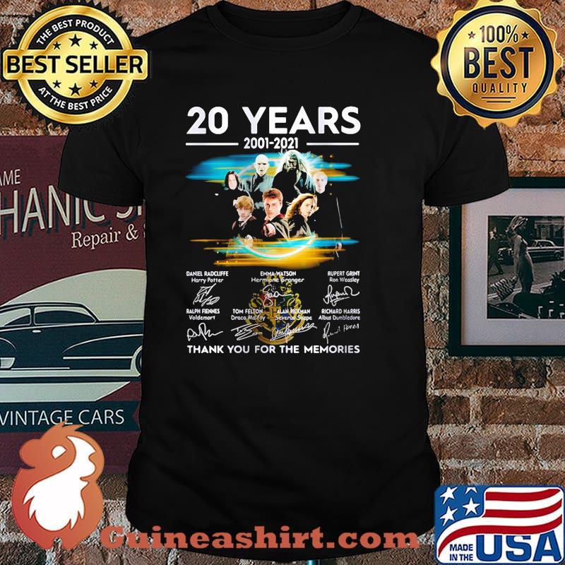20 Years 2001 2021 Harry Potter Thank You For The Memories Signature Shirt