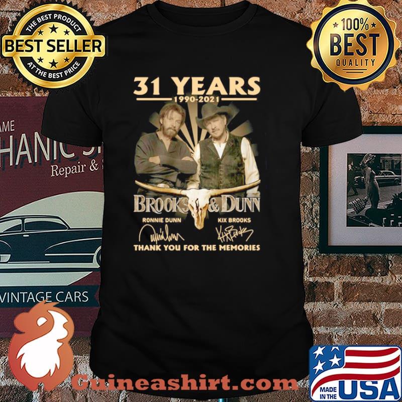 31 Years 1990 2021 Brooks And Dunn Signatures Thank You For The Memories T shirt