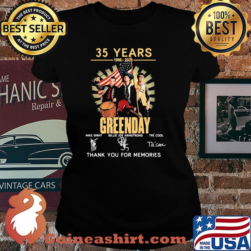 35 Years 1986 2021 Greenday Thank You For The Memories Signature Shirt Laides tee