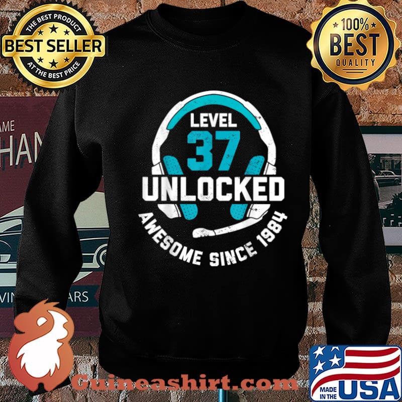 37th Birthday Gift Level 37 Unlocked Awesome Since 1984 Shirt Sweater
