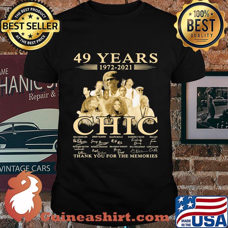 49 Years 1972 2021 Chic Thank You For The Memories Signature Shirt