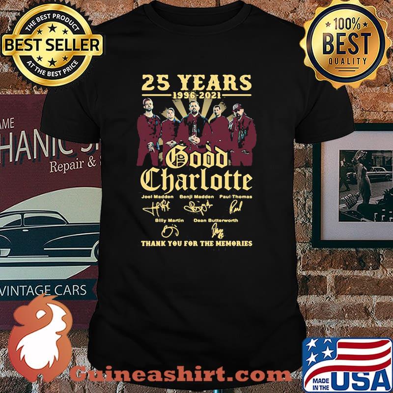 25 Years 1996 2021 Good Charlotte Thank You For The Memories Signature Shirt