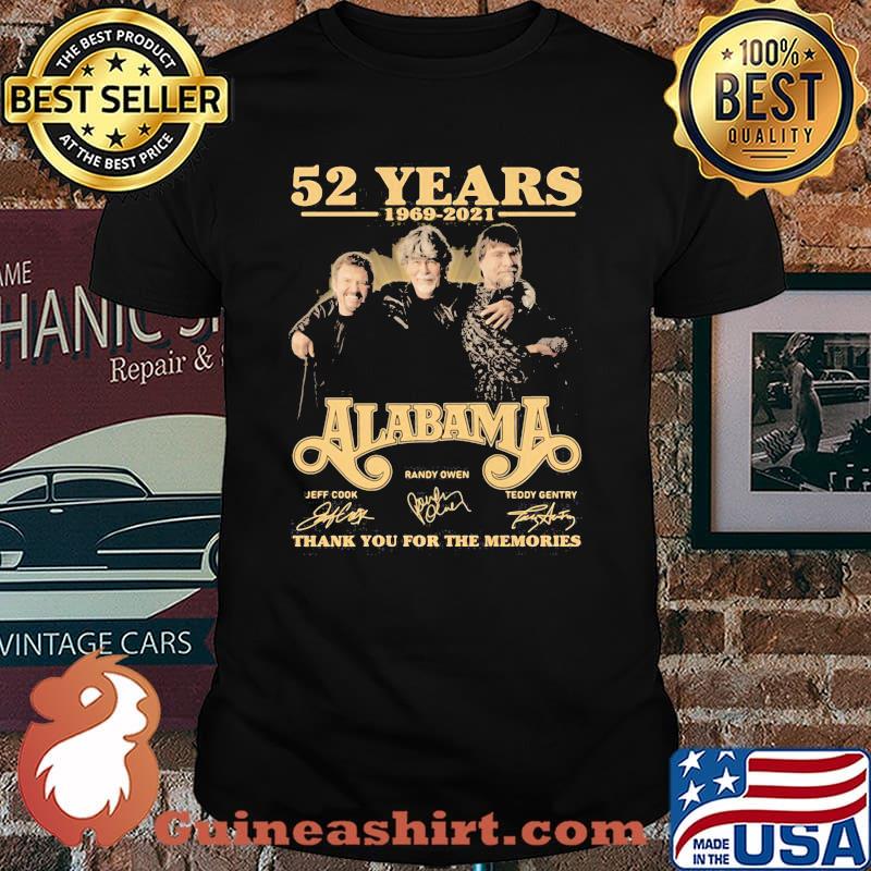 52 Years 1969 2021 Alabama Thank You For The Memories Signature Shirt