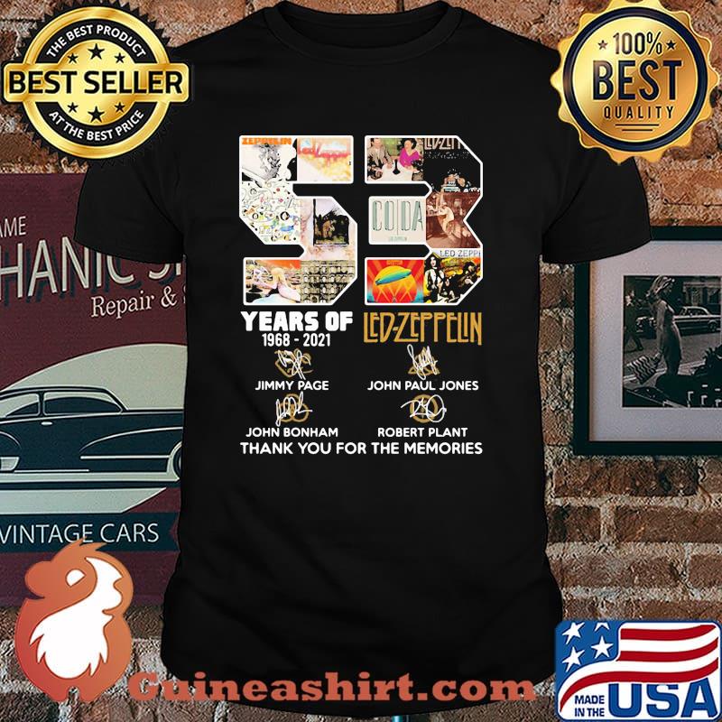 53 Years Of 1968 2021 Led Zeppelin Thank You For The Memories Signature Shirt