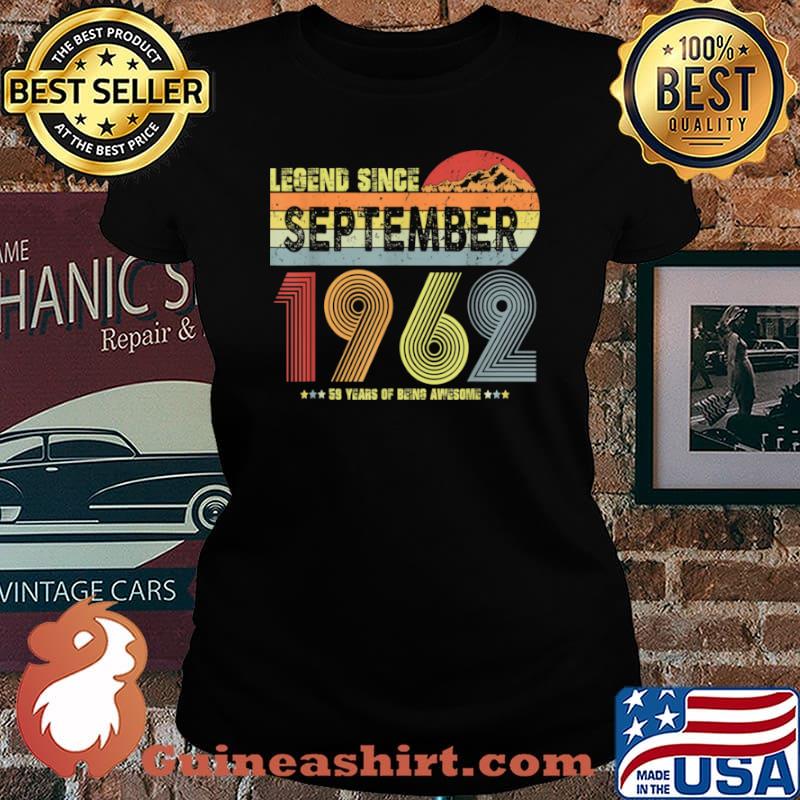 59th Birthday Legend Since September 1962 Vintage 59 Yrs Old Shirt Laides tee