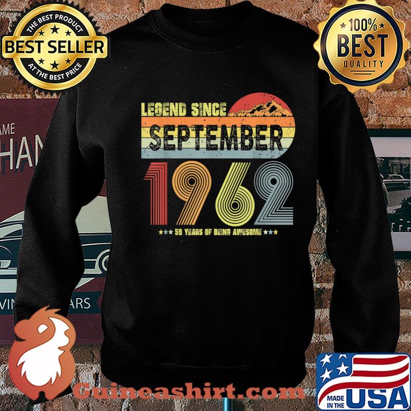 59th Birthday Legend Since September 1962 Vintage 59 Yrs Old Shirt Sweater