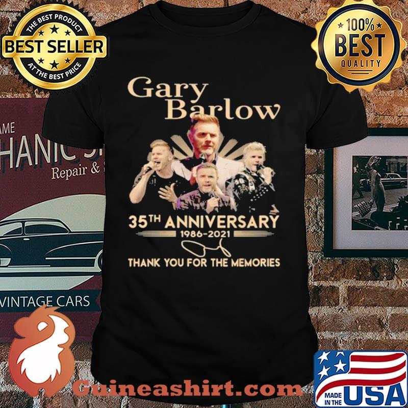 Gary Barlow 35th Anniversary 1986 2021 Thank You For The Memories Signature Shirt