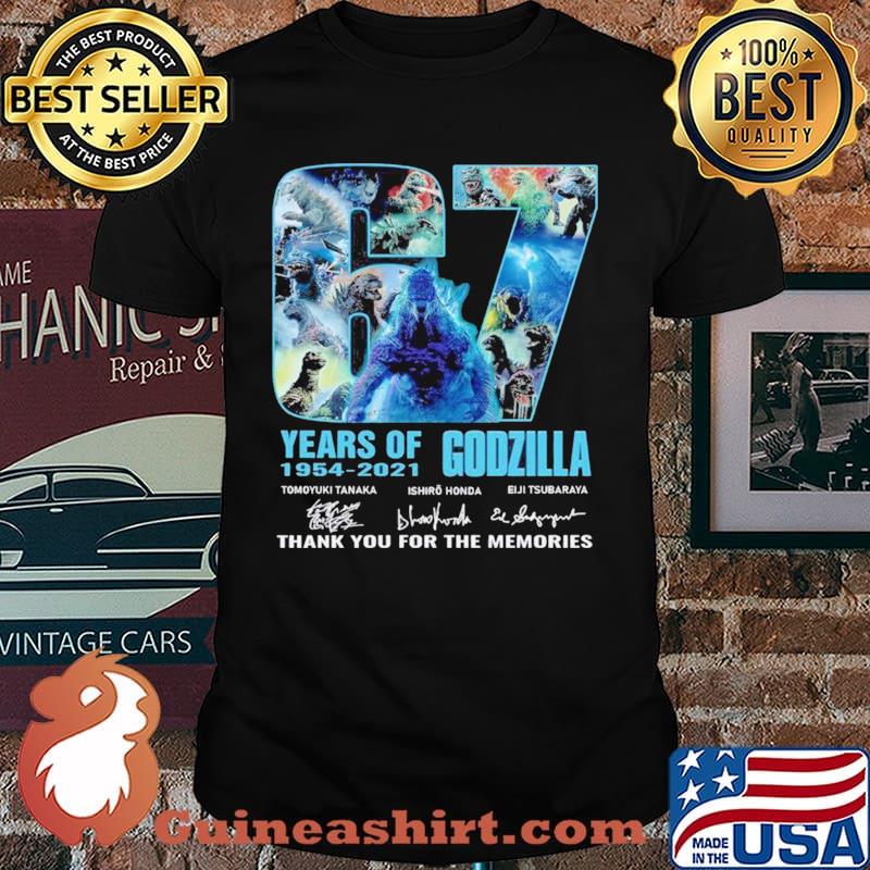 67 years 1954 2021 godzilla tomoyuki tanaka ishiro honda eiji tsubaraya thank you for the memories shirt