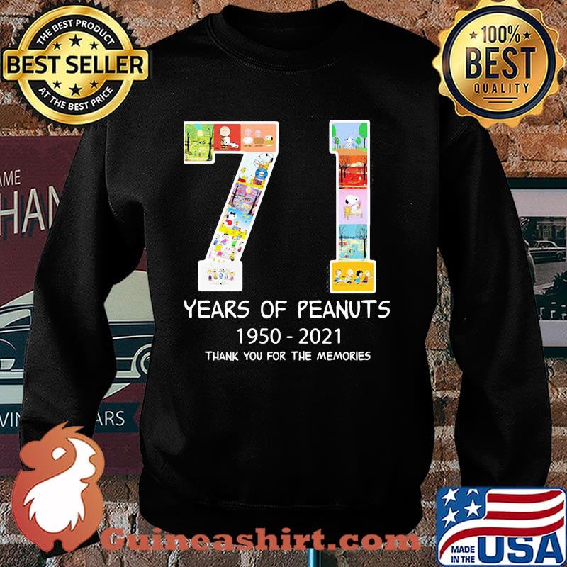 71 Years Of Peanuts 1950 2021 Thank You For The Memories Shirt Sweater