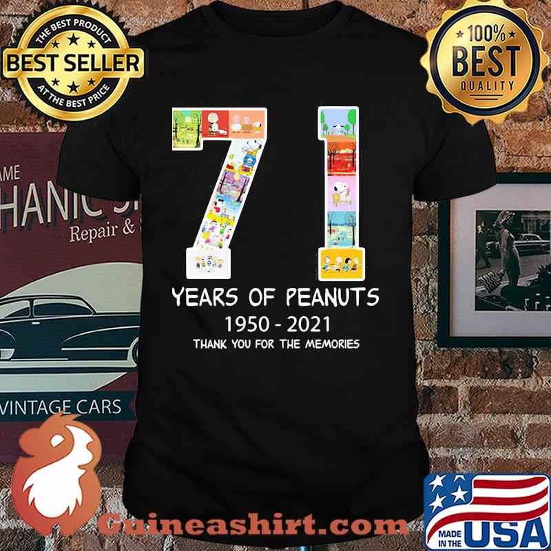 71 Years Of Peanuts 1950 2021 Thank You For The Memories Shirt