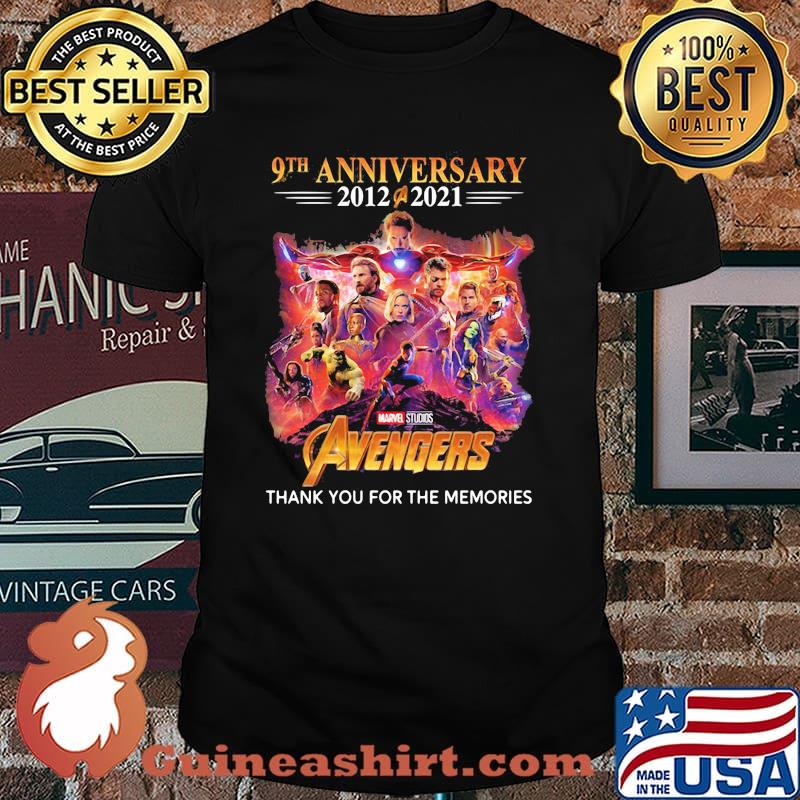 9th Anniversary 2012 2021 Avengers Thank You For The Memories Shirt