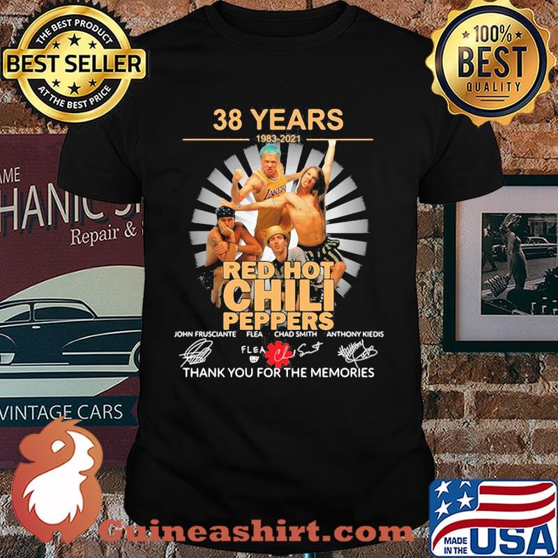 38 Years 1983 2021 Red Hot Chili Peppers Thank You For The Memories Signature Shirt