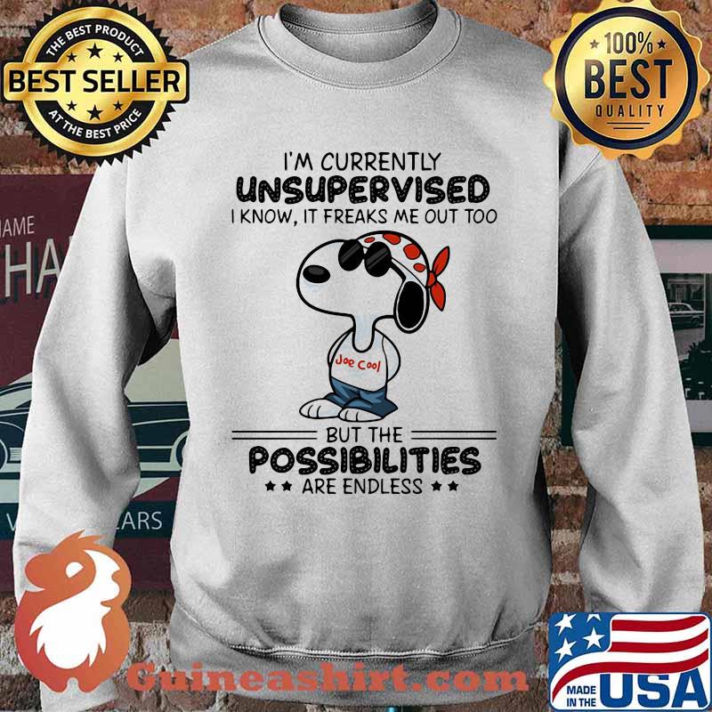 Im Currently Unsupervised I Know It Freaks Me Out Too But The Possibilities Are Endless Snoopy Shirt Sweater