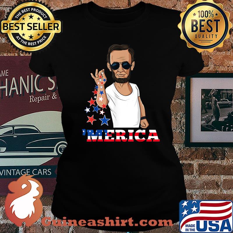 Abraham Lincoln 4th Of July Merica Shirt Laides tee