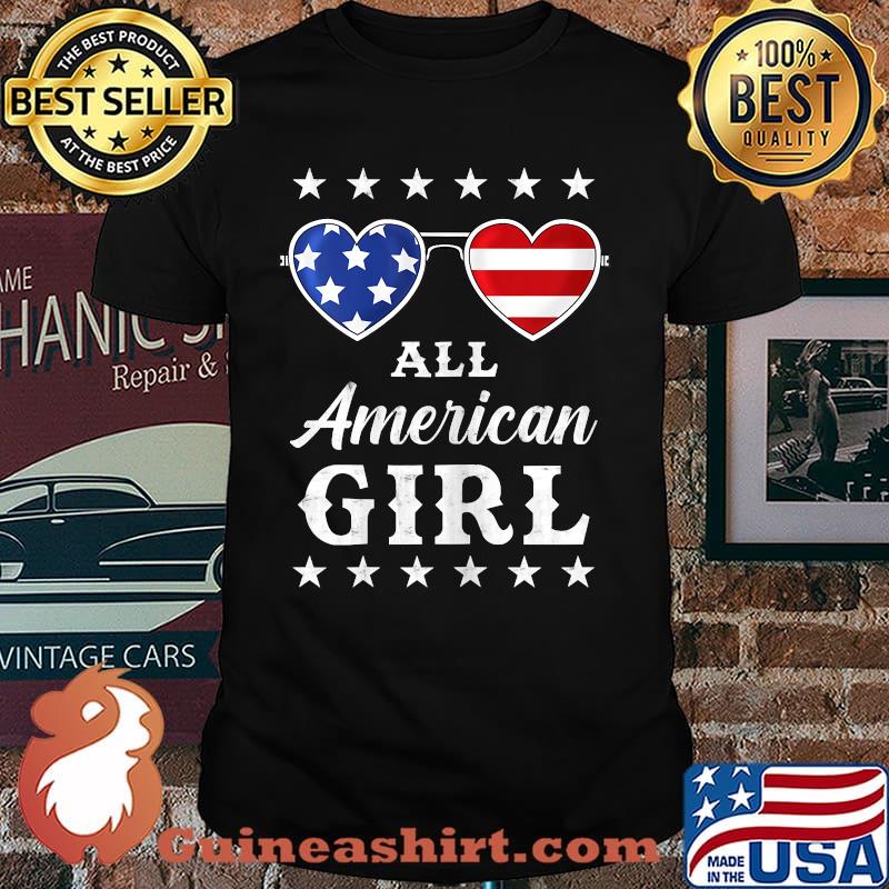 All American Girl 4th Of July Sunglasses American Flag Shirt
