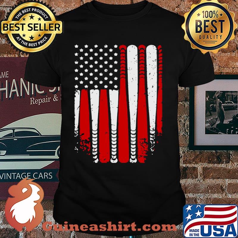 American Flag Baseball Funny shirt