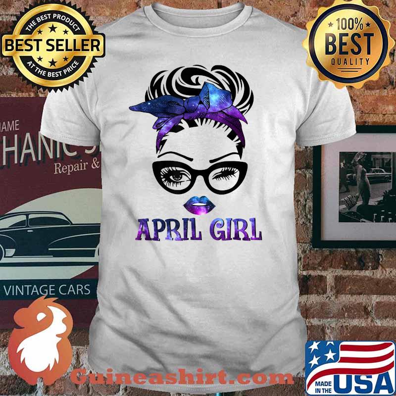 April Girl Woman Face Wink Eye Hair Bandana Glasses Shirt