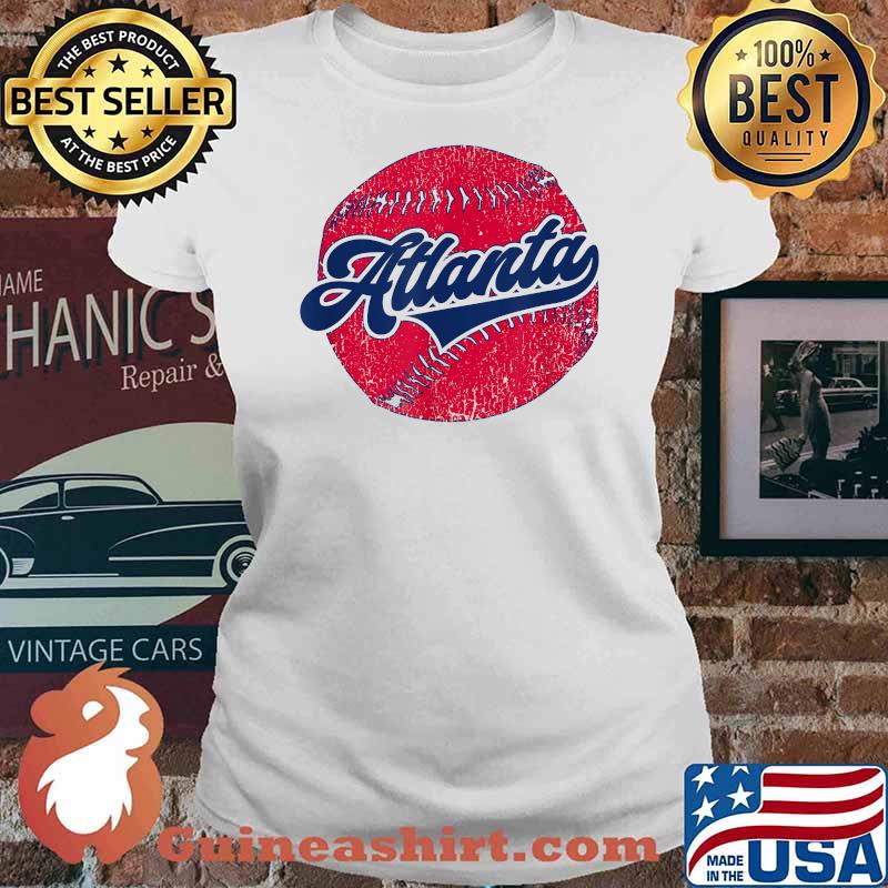 Atlanta Baseball ATL Distressed Game Day Brave Shirt Ladies tee