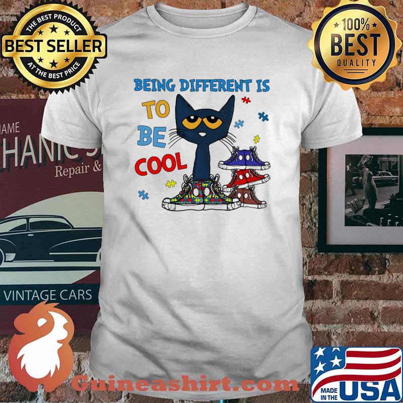 Autism Being different is to be cool cat shirt