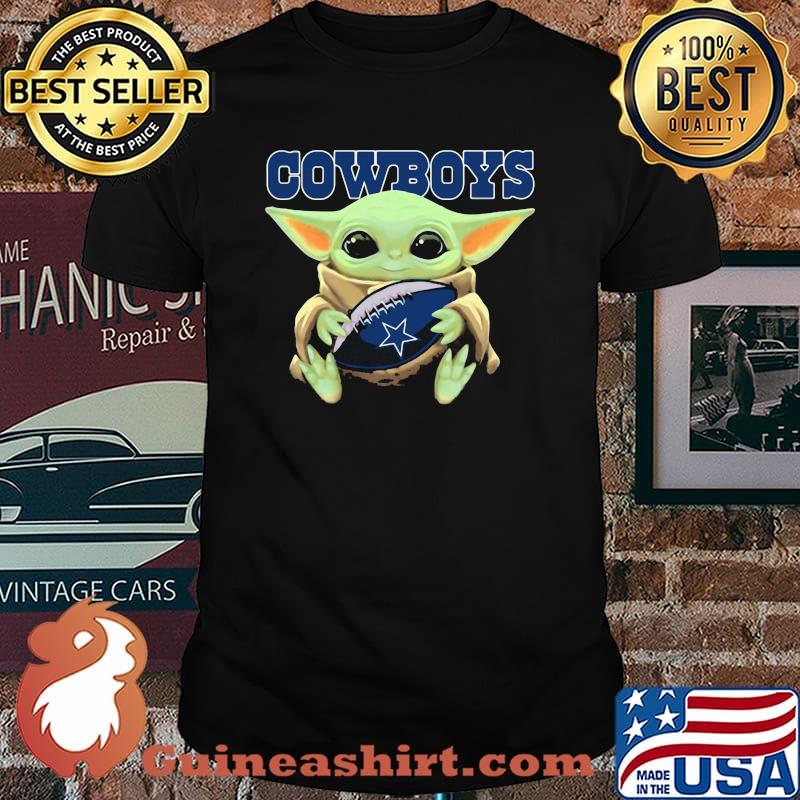 Baby Yoda Hug Ball Team Cowboys Shirt