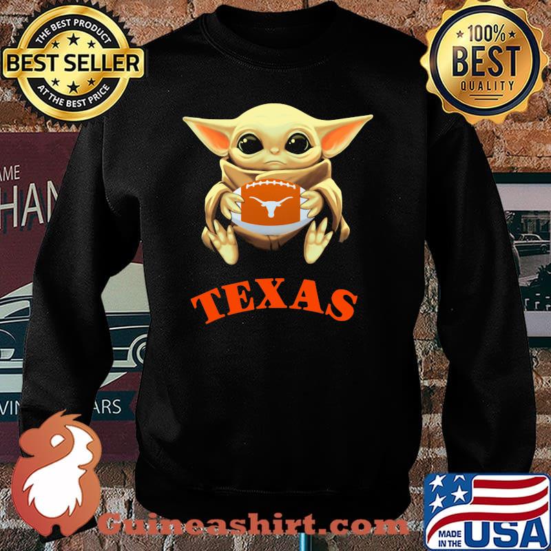Baby Yoda Hug Ball Team Texas Longhorns Shirt Sweater