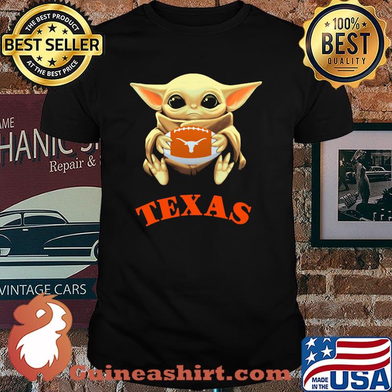 Baby Yoda Hug Ball Team Texas Longhorns Shirt