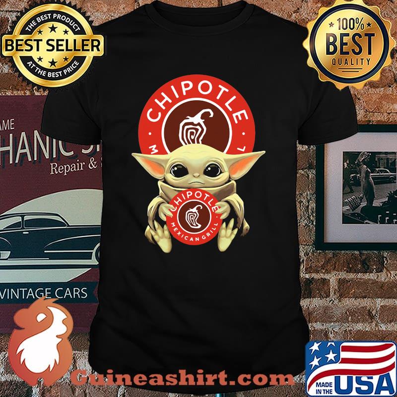 Baby Yoda Hug Chipotle Mexican Girl Logo Shirt
