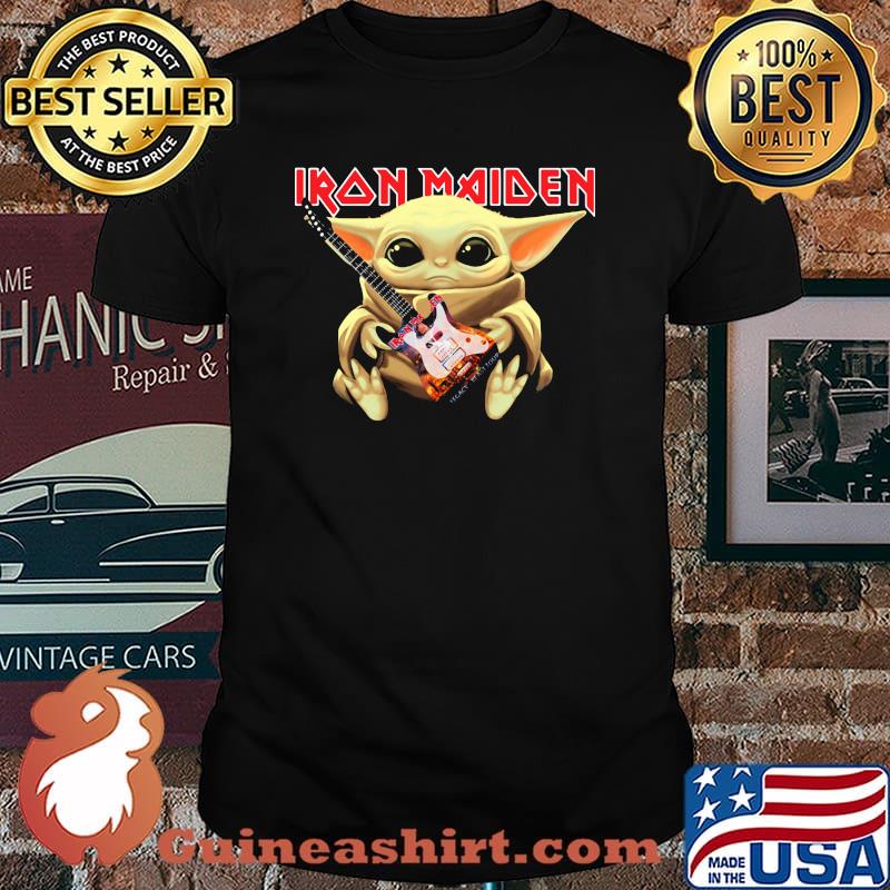 Baby Yoda Play Guitar Iron Maiden Shirt