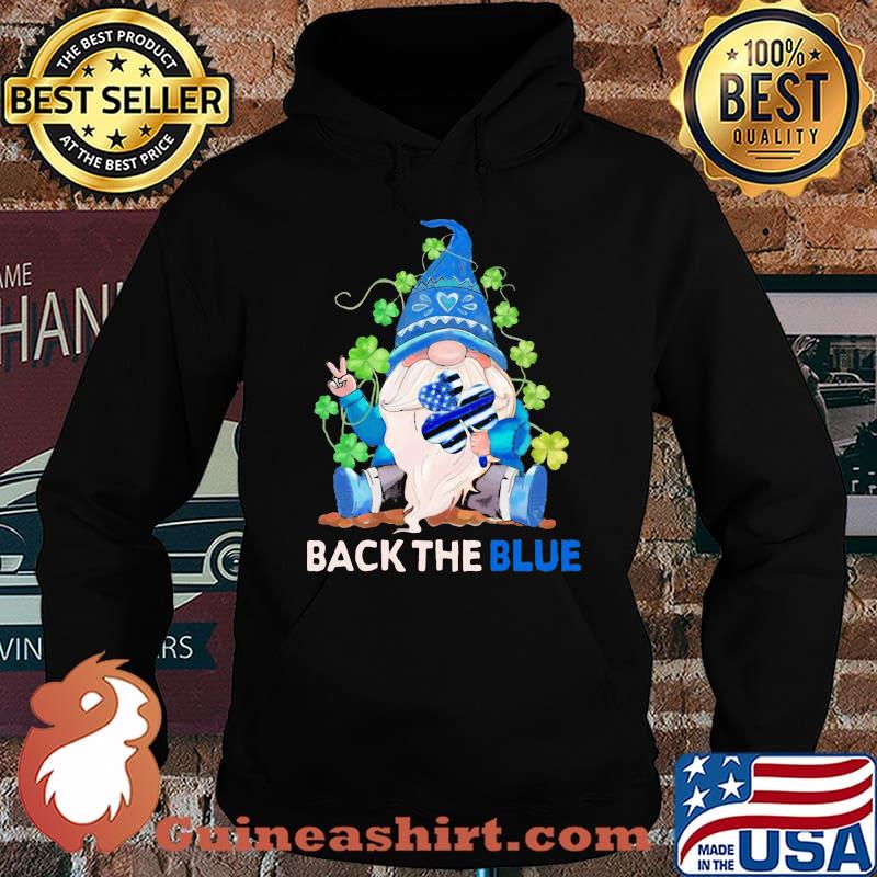 Back The Blue Police Gnome Patricks Day Shirt Hoodie