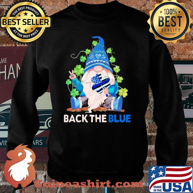 Back The Blue Police Gnome Patricks Day Shirt Sweater