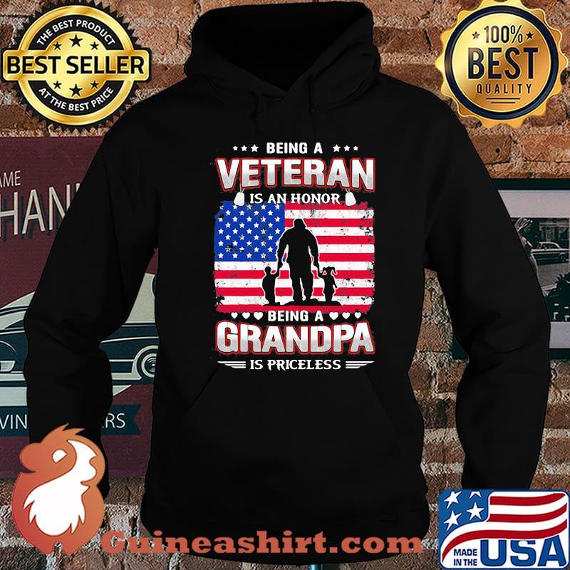 Being A Veteran Is An Honnor Being A Grandpa Is Priceless American Flag Shirt Hoodie