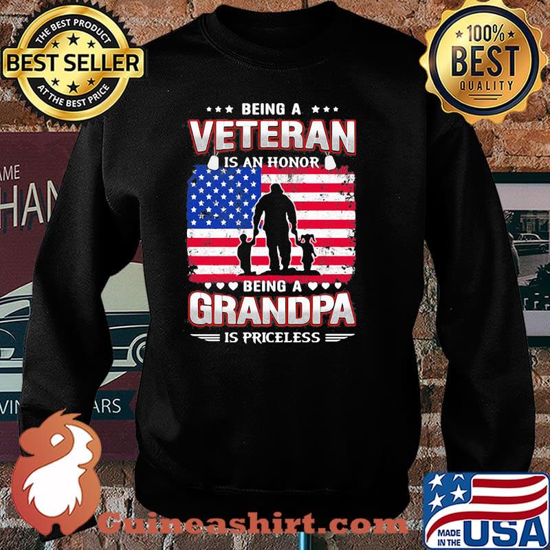 Being A Veteran Is An Honnor Being A Grandpa Is Priceless American Flag Shirt Sweater