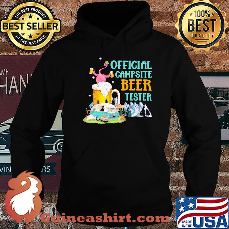 Camping Flamingo Beer Official campsite beer tester Shirt Hoodie