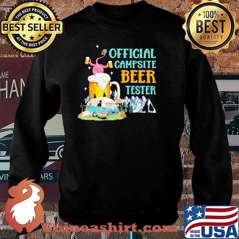 Camping Flamingo Beer Official campsite beer tester Shirt Sweater