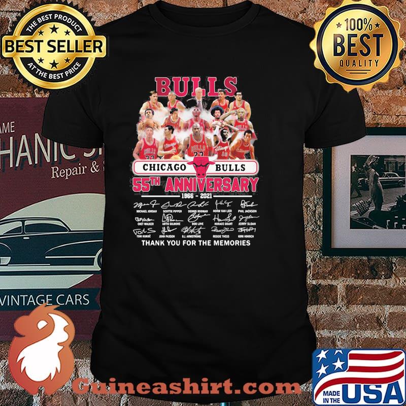 Chicago Bulls 55th anniversary 1966-2021 thank you for the memories signatures shirt