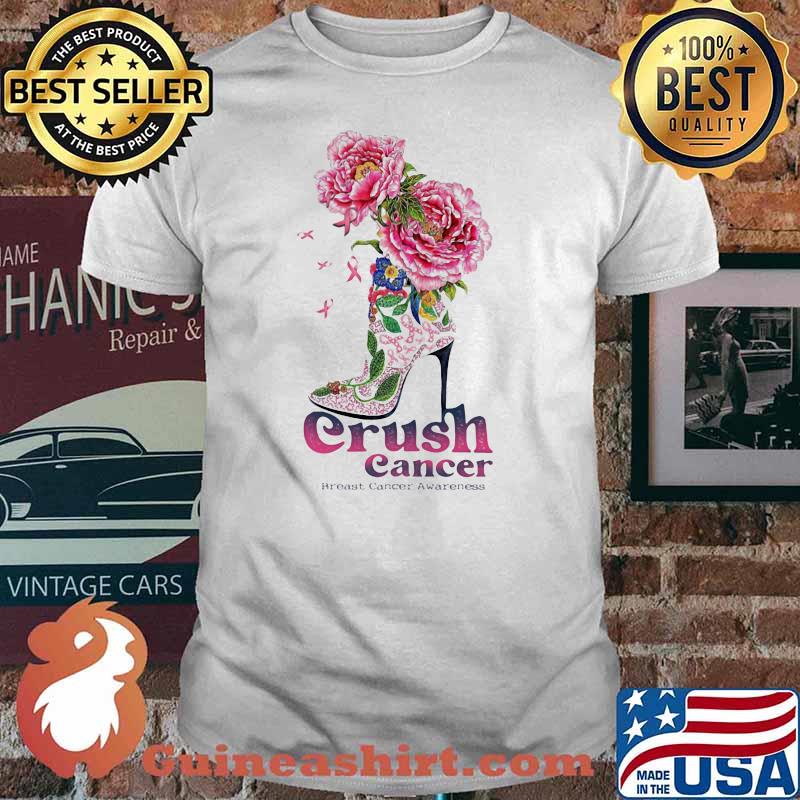 Crush Cancer Breast Cancer Awareness Shoes Flower Shirt