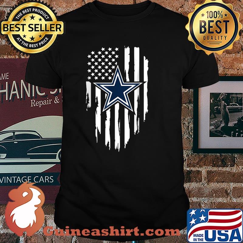 Dallas Fan Football Love CowBoys Best Father's Day American Flag Shirt