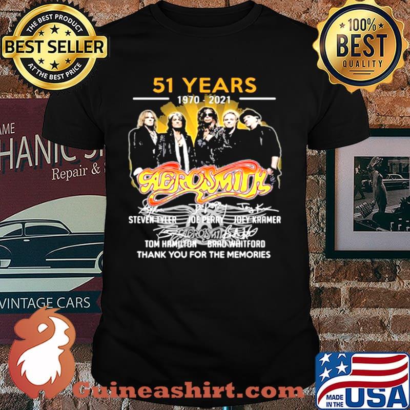 51 Years 1970 2021 Aerosmith Thank You For The Memories Signature Shirt
