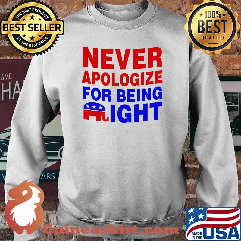 Elephant Never Apologize for Being Right Shirt Sweater