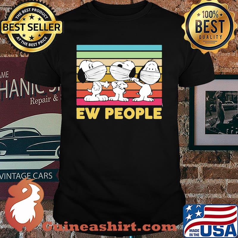 Ew People Three Snoopy Wear Mask VIntage Shirt