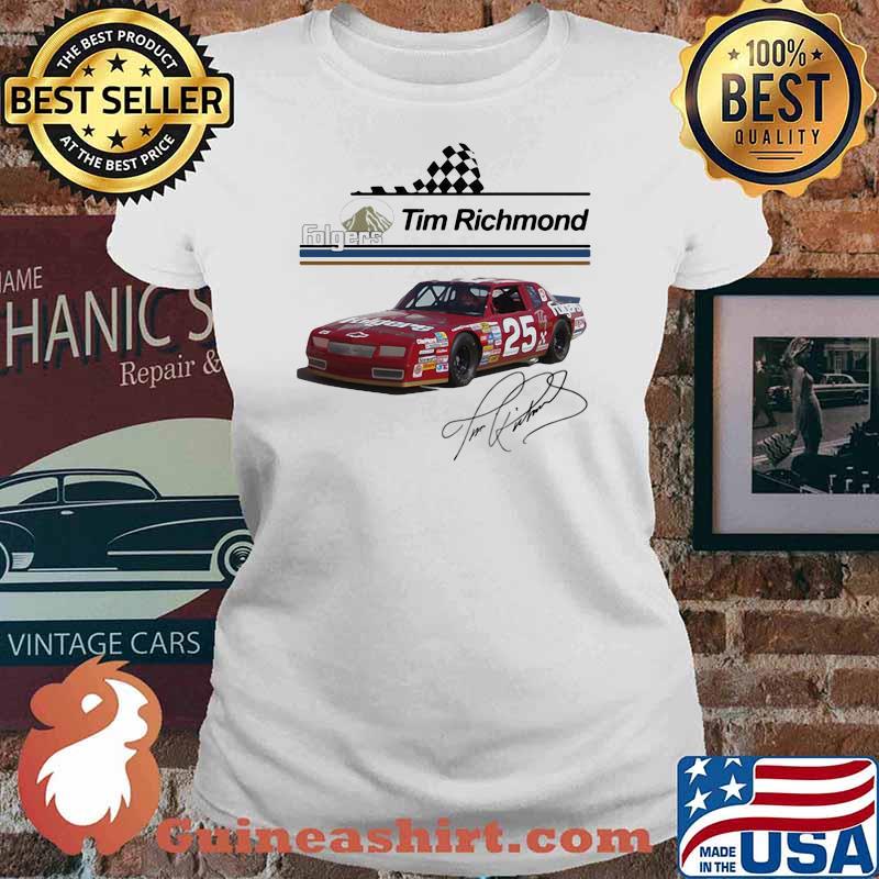 Folgers Tim Richmond Nascar Signature Shirt Ladies tee