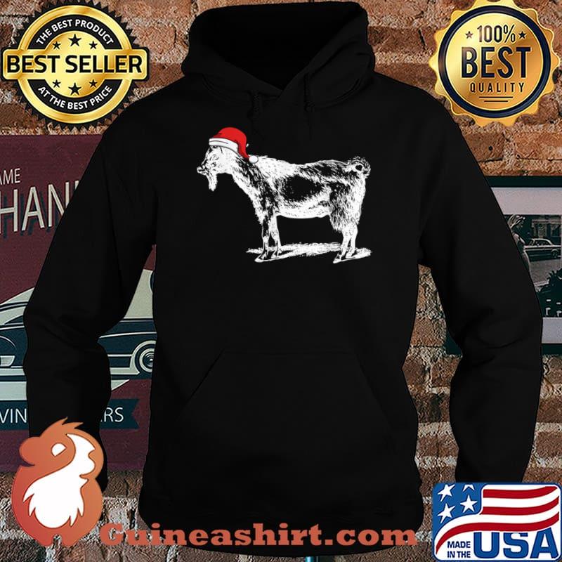 Goat in Santa Hat Christmas Pajama Shirt Hoodie