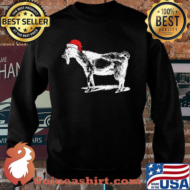 Goat in Santa Hat Christmas Pajama Shirt Sweater