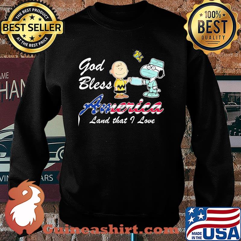 God Bless American Land That I Love Snnopy And Charlie Covid 19 Shirt Sweater