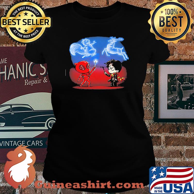 Harry Potter And Deadpool Reindeer Shirt Laides tee