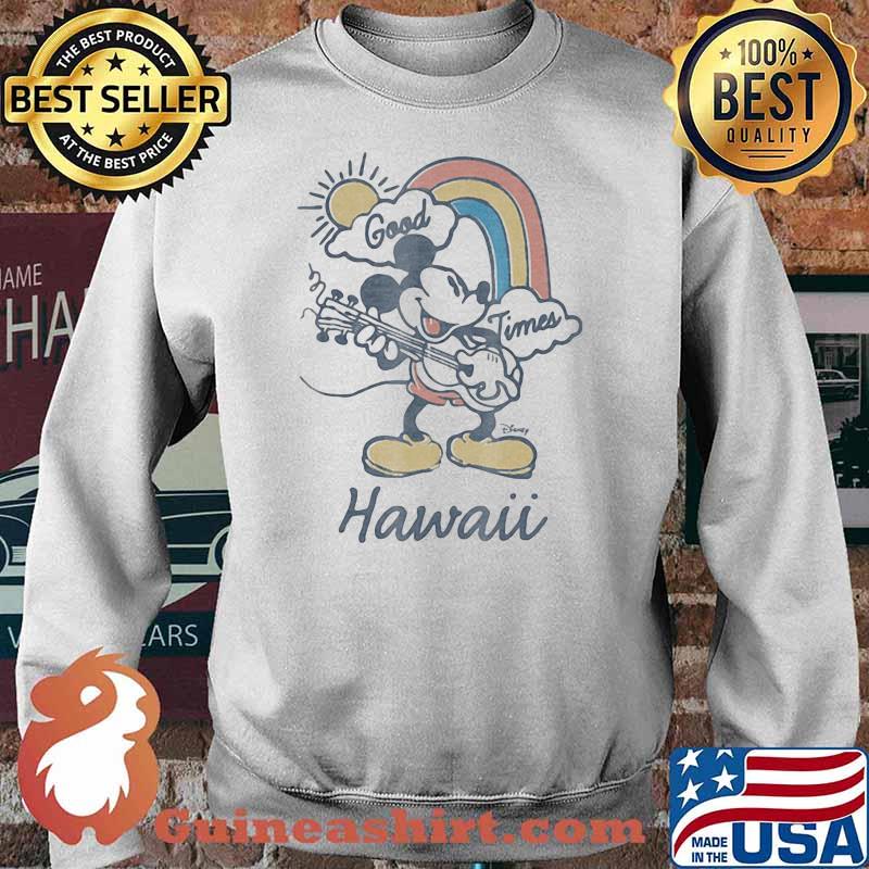 Hawaii Mickey Playing Guitar Rainbow Shirt Sweater