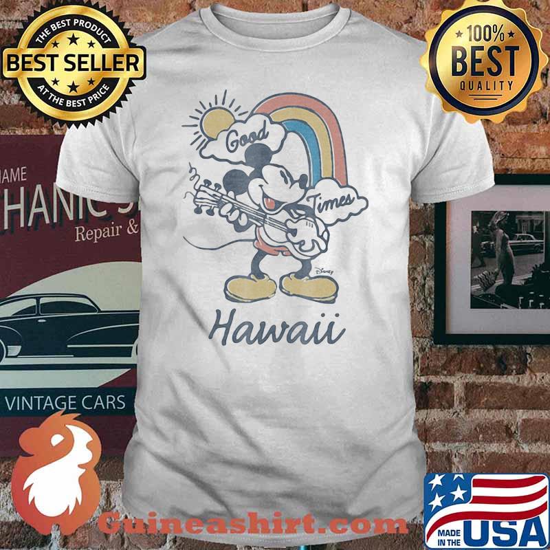 Hawaii Mickey Playing Guitar Rainbow Shirt