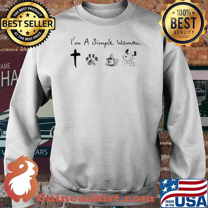I'm A Simple Woman God Dog Coffee Snoopy Shirt Sweater