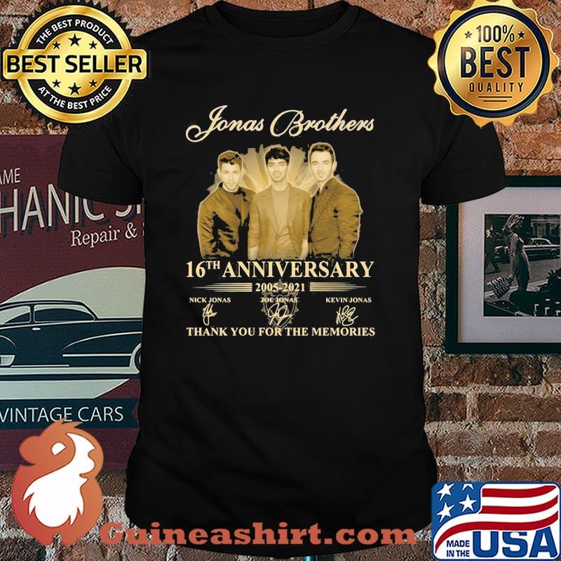 Jonas Brothers 16th Anniversary 2005 2021 Thank You For The Memories Signature Shirt