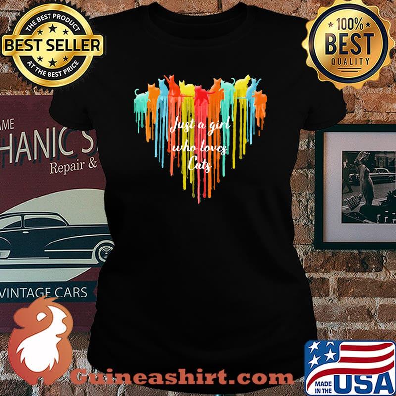 Just A Girl Who Loves Cats Watercolor Shirt Laides tee